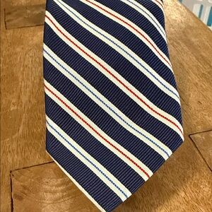 Classic Navy Striped Tie Breuer 3”
